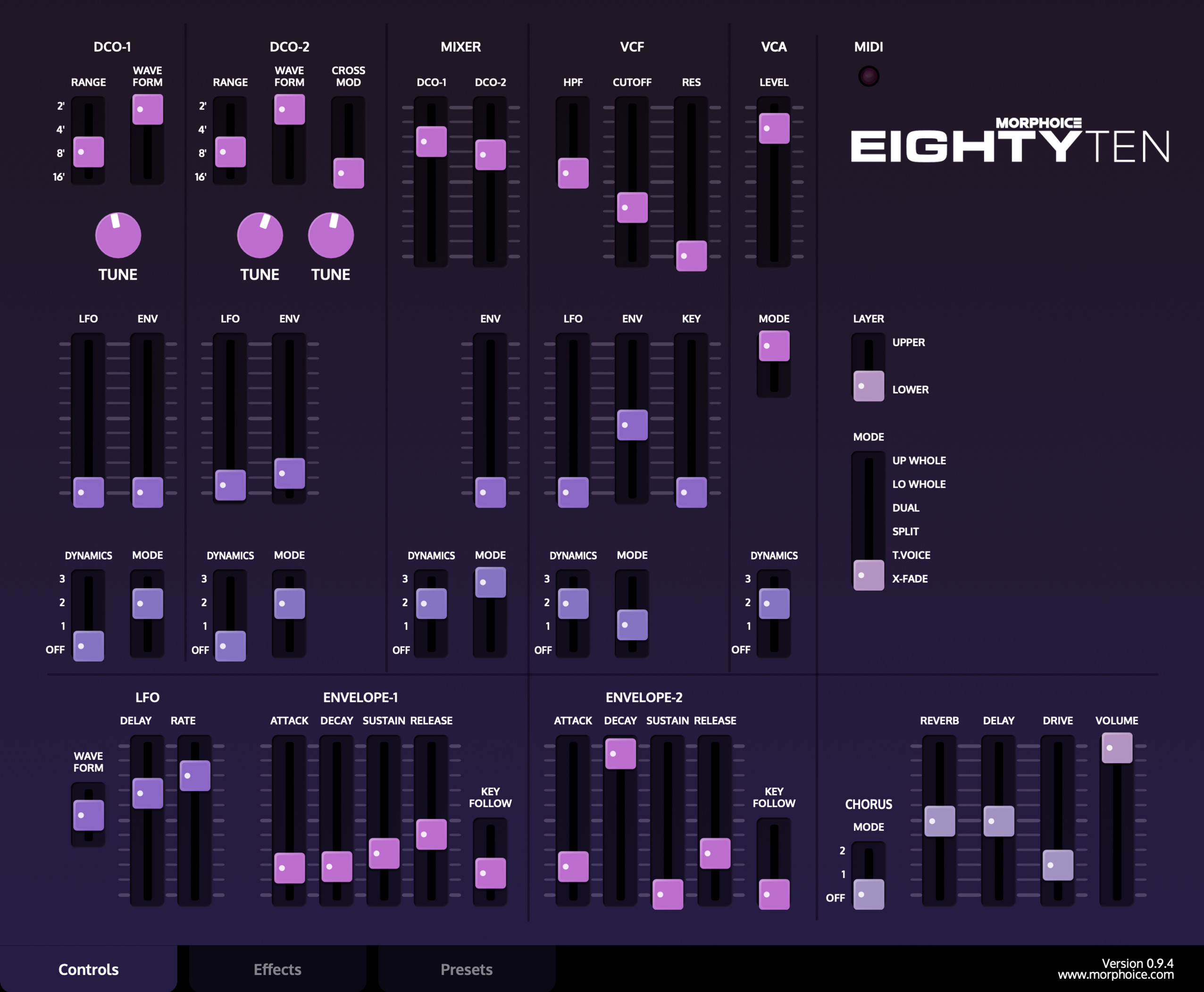 EightyTen Synthesizer Interface